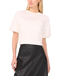 Vince Camuto Women's Puff Sleeve Crewneck Top