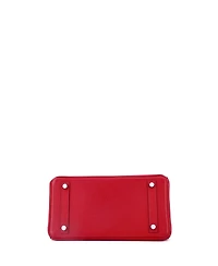 Pre-Owned Hermes Birkin 25 Handbag Red Epsom with Palladium Hardware