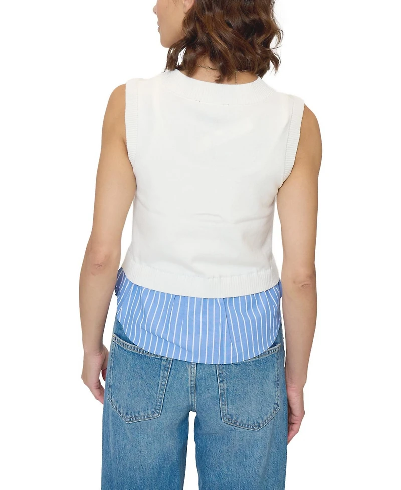 Central Park West Women's Kira Twofer Button Up Tank