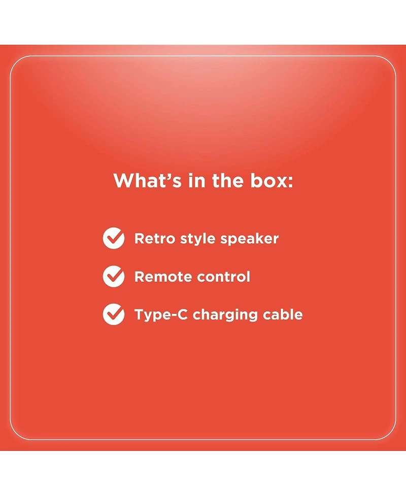 RadioShack 80W Gold Bluetooth Retro Speaker with Microphone Input Type C Charging Cable With Vintage Charm and Modern Sound 4001973