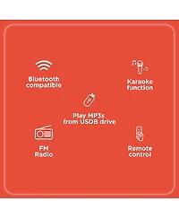RadioShack 240W Tower Speaker Bluetooth Compatible Remote Control with Fm Radio and Karaoke Function 4001975