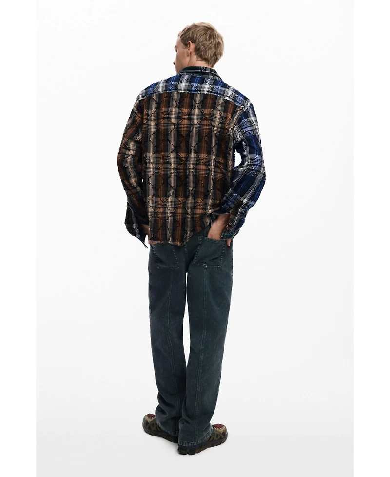 Desigual Men's Embroidered checks shirt