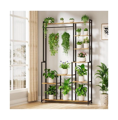 Chic Crate 71 Indoor Plant Stand with Grow Light 8 AeTier Heavy AeDuty Metal Shelf for Living Room, Balcony & Garden