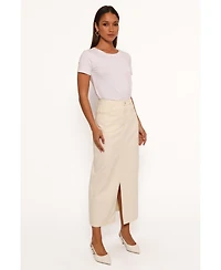 Petal and Pup Women's Kellen Corduroy Midi Skirt - Cream L