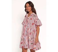 Petal and Pup Women's Peachy Mini Dress - Red Picnic Stripe