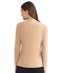 Jones New York Women's Sutton Ribbed Mock-Neck Long-Sleeve Sweater