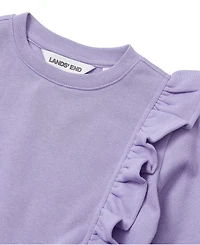 Lands' End Girls Long Sleeve Cozy Fleece Ruffle Sweatshirt