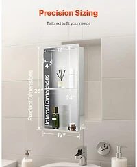 Slickblue Stainless Steel Shower Niche Recessed Wall Shelf for Bathroom Storage