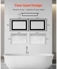 Slickblue Double Recessed Shower Niche Wall Shelf for Bathroom Storage and Organization