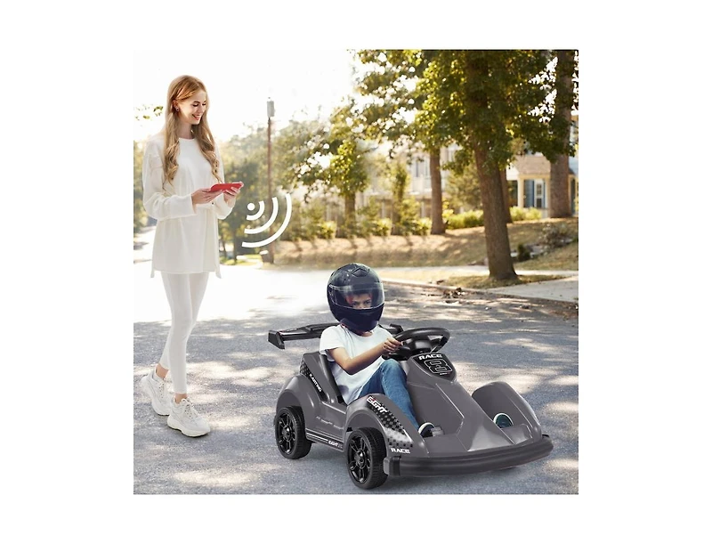 6V Kids Ride-On Go Cart with Remote Control & Safety Belt – Black