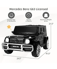 12V Licensed Mercedes-Benz G63 Kids Ride-On Car with Remote – Black