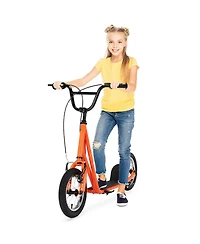 Height Adjustable Kid Kick Scooter with 12-Inch Air-Filled Wheel – Orange