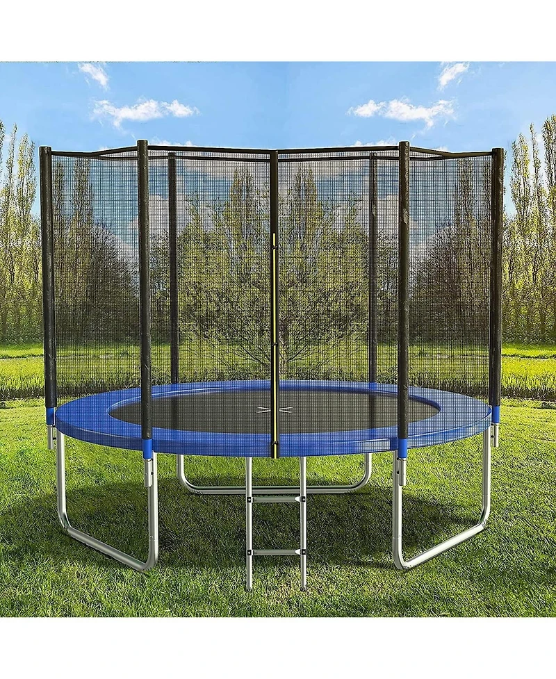 10ft Outdoor Trampoline with Safety Enclosure Net 680 lbs Capacity