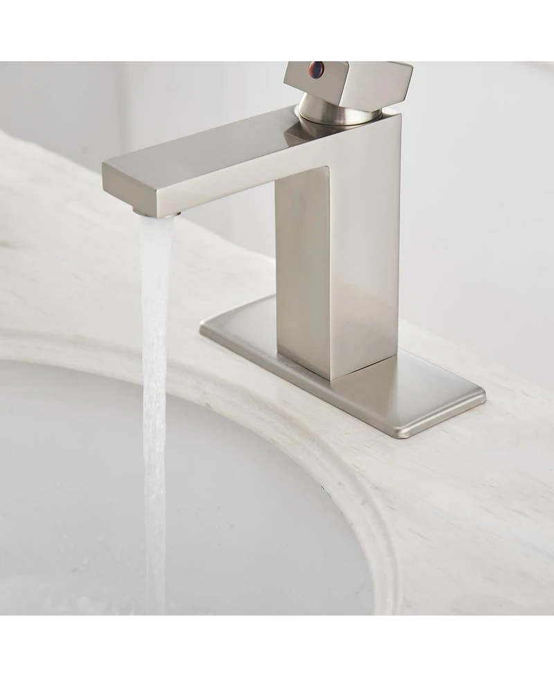 Greenspring Single Handle Hole Low-Arc Bathroom Faucet with Supply Line