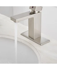 Greenspring Single Handle Hole Low-Arc Bathroom Faucet with Supply Line