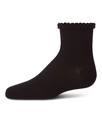 Memoi Little Girls Bubble Stitch Welt Anklet Socks