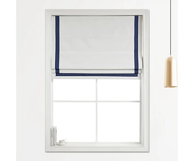 Shadisfy Cordless Pull Down 100% Blackout Roman Shade with Ribbon Border 29"x64"