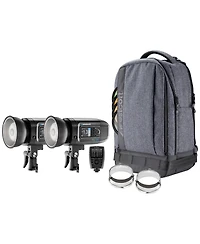 Westcott FJ400 Strobe 2-Light Backpack Kit with Fj-X3m Universal Wireless Trigger, Bundle with Flashpoint Pro Air-Cushioned Heavy-Duty Light Stands, R