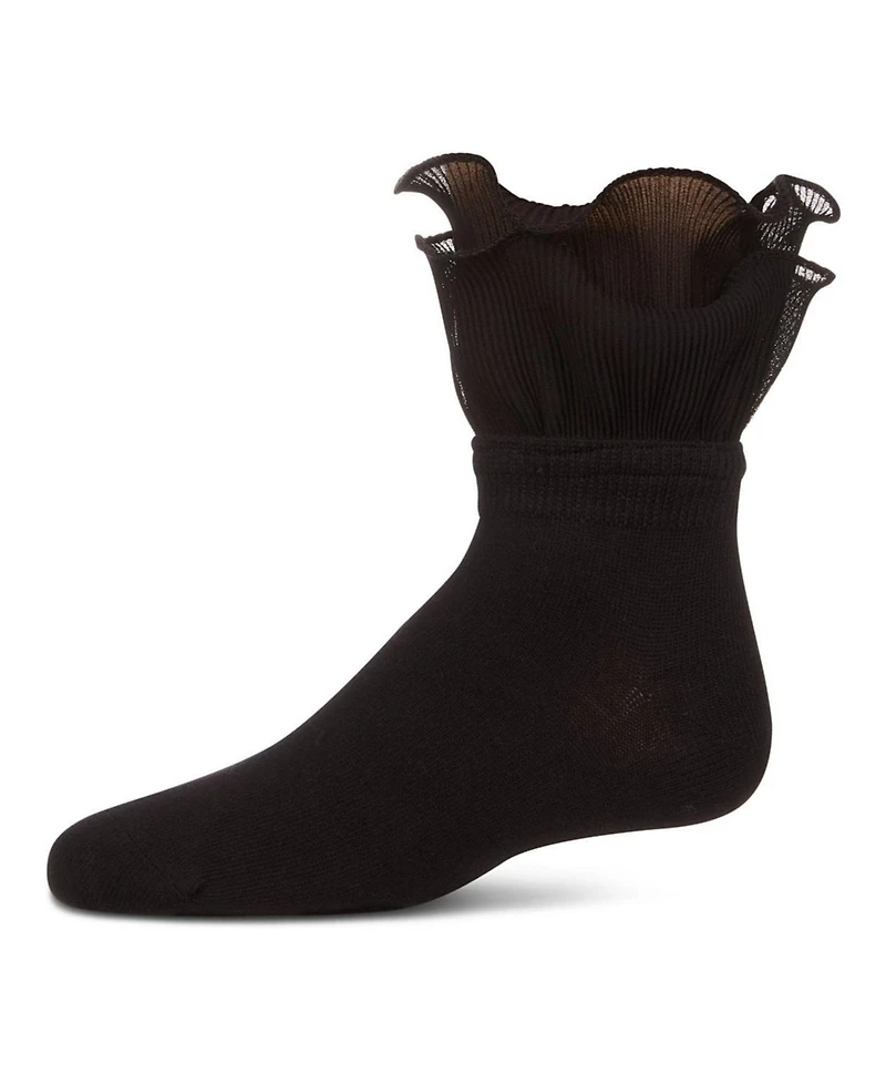 Memoi Girls' Dual Layer Ruffle Anklet Socks