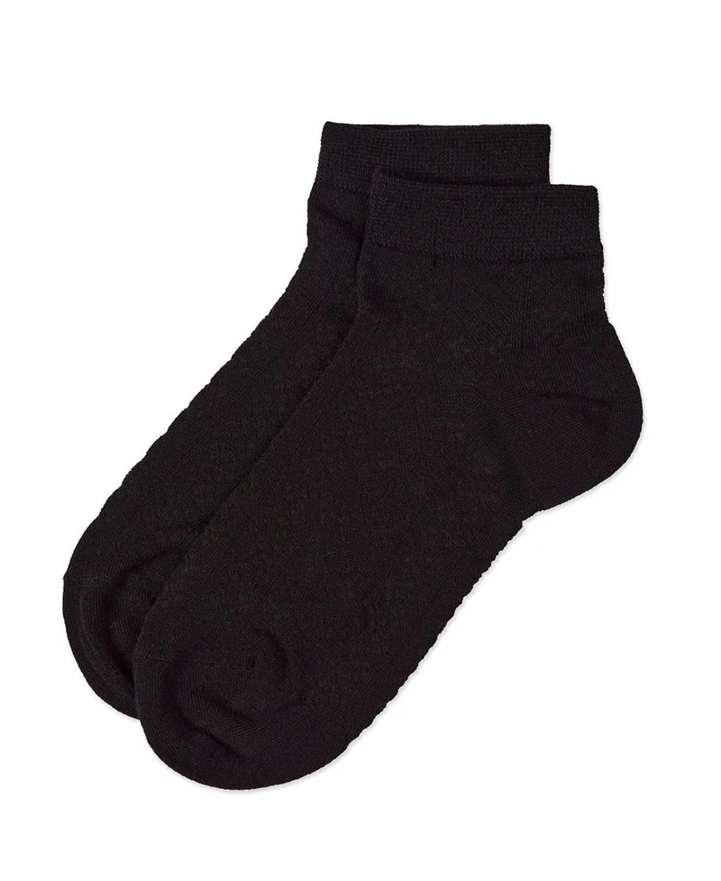 Memoi Girls Rayon Blend Diamond Knit Patterned Ankle Sock