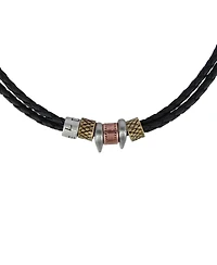 Trafalgar Nasher Faux Leather Beaded Necklace