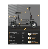 Adults Electric Scooter: Foldable, 550W Motor (18.6 Mph/20 Miles), Large Middle Basket & Seat – Perfect for Pets & Cargo