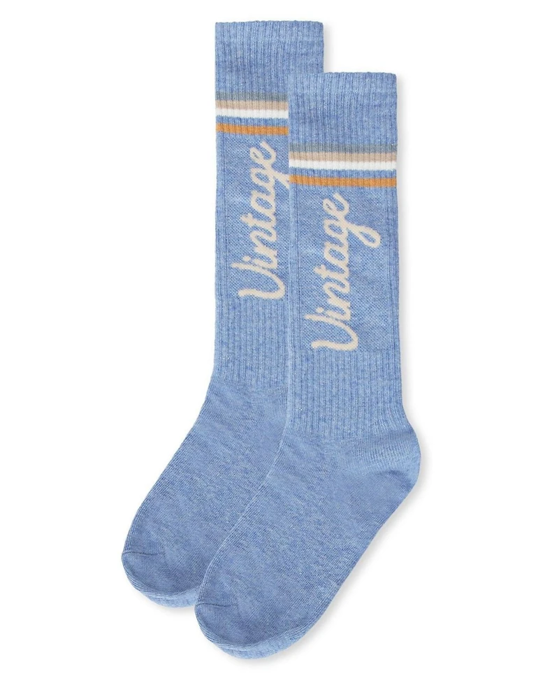Memoi Little Girls Vintage Stripe Cotton Blend Knee High Socks