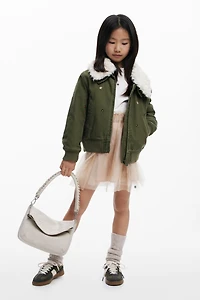 Desigual Girls's Fur collar bomber jacket