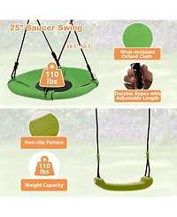 7-in-1 Stable A-shaped Outdoor Swing Set for Backyard