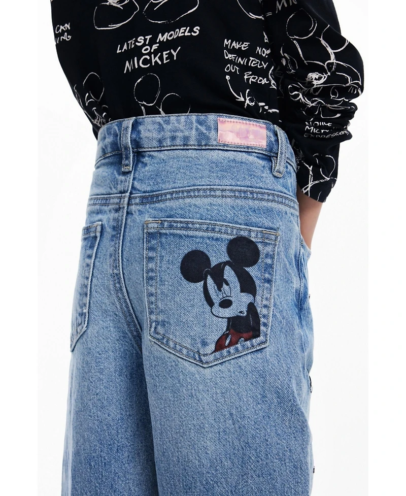Desigual Girls's Wide Mickey jeans