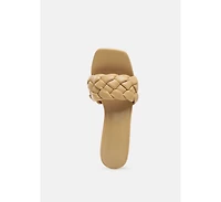 Woven Strap Spool Heel Sandals Women