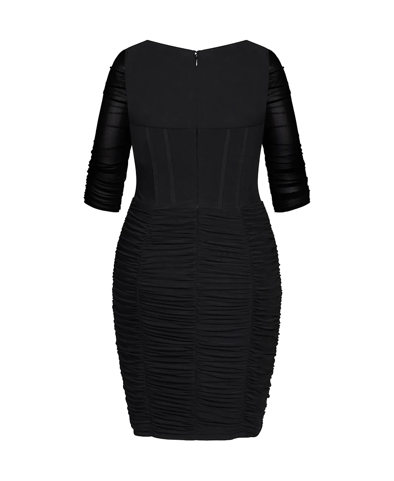 City Chic Women's Plus Bustier Elbow Sleeve Dress