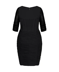 City Chic Women's Plus Bustier Elbow Sleeve Dress