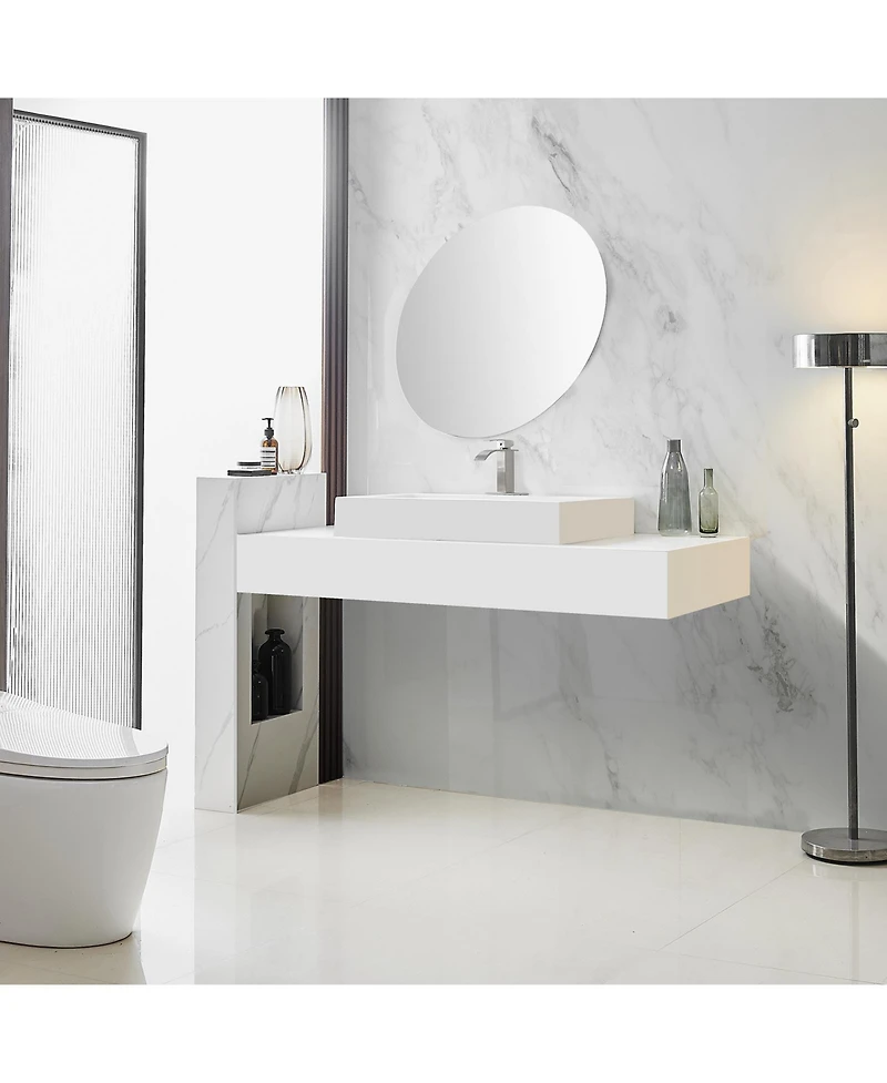 Greenspring Waterfall Single Handle Hole Low-Arc Bathroom Faucet Drip-Free Vanity Sink