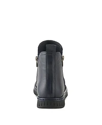 Spring Step Rosado Ruched Leather Bootie with Dual Zippers and Removable Insole