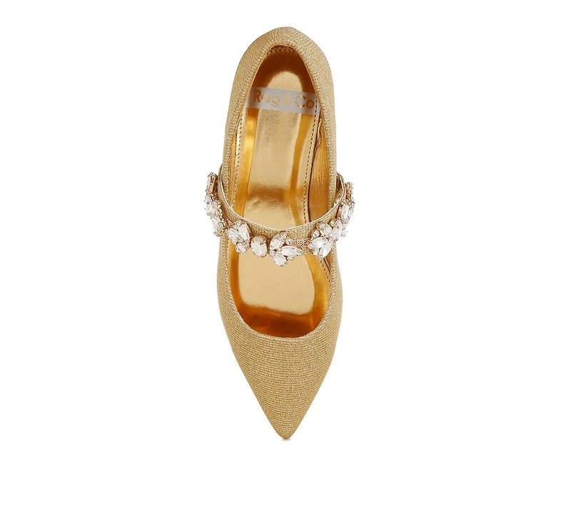 Flavia Diamante Brooch Glitter Ballerinas Women