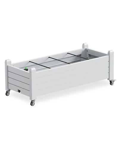 Chic Crate - Elevated Resin Garden Bed w/ Smart Drain & 21Gal - Uv-Proof Ergo Design Indoor/Outdoor