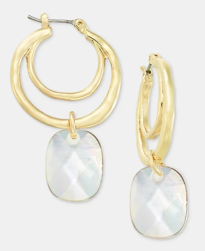 Style & Co Mother-of-Pearl Charm Double-Row Hoop Earrings, Macy's Exclusive