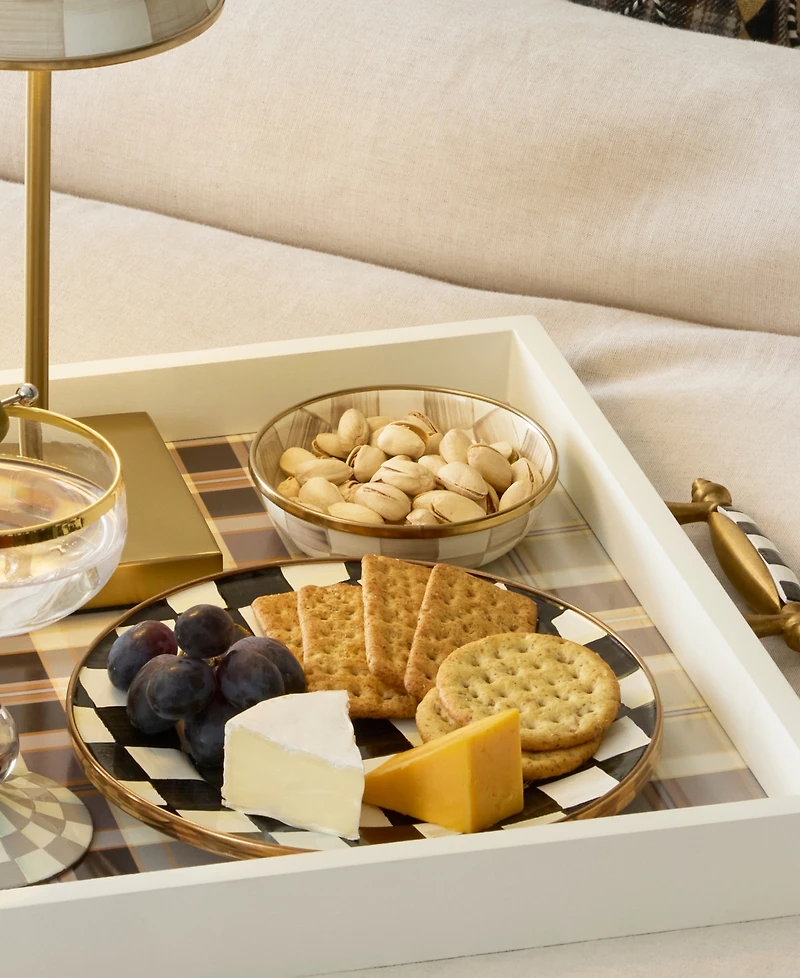 MacKenzie-Childs Mocha Check Dipping Bowl