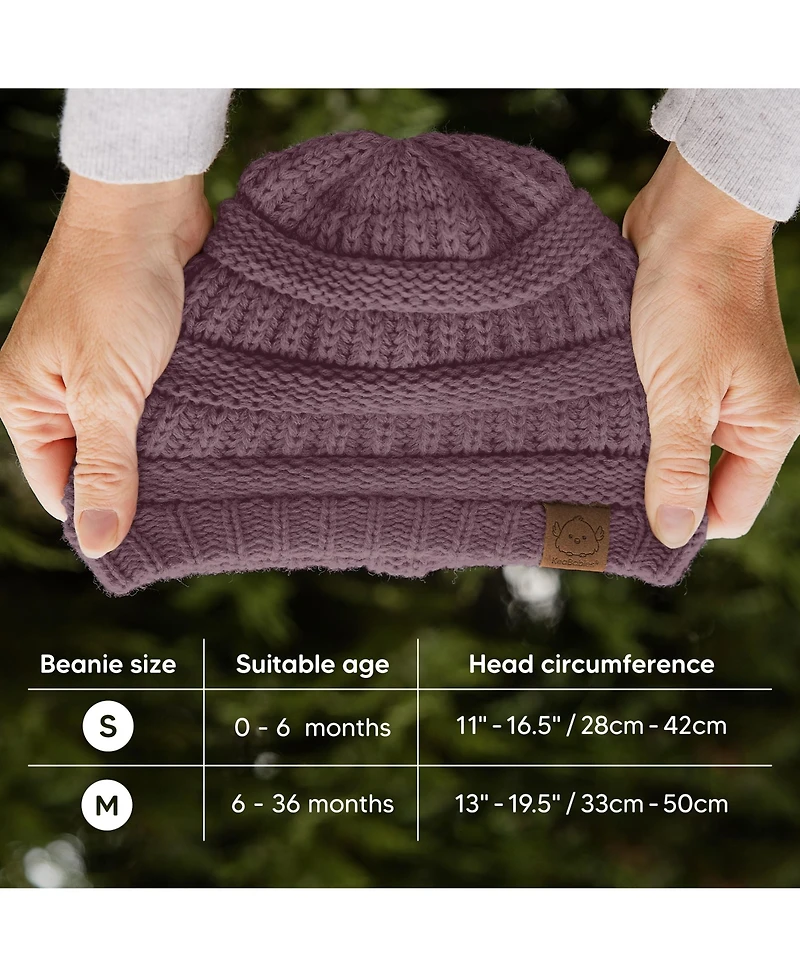 KeaBabies 3pk Warmzy Baby Beanies, 0-36 months Hats, Winter Hat for Newborn, Infant, Toddlers, Boys, Girls