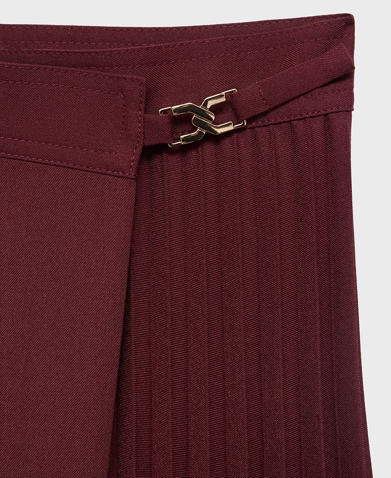 Mango Women's Pleated Crossover Skirt