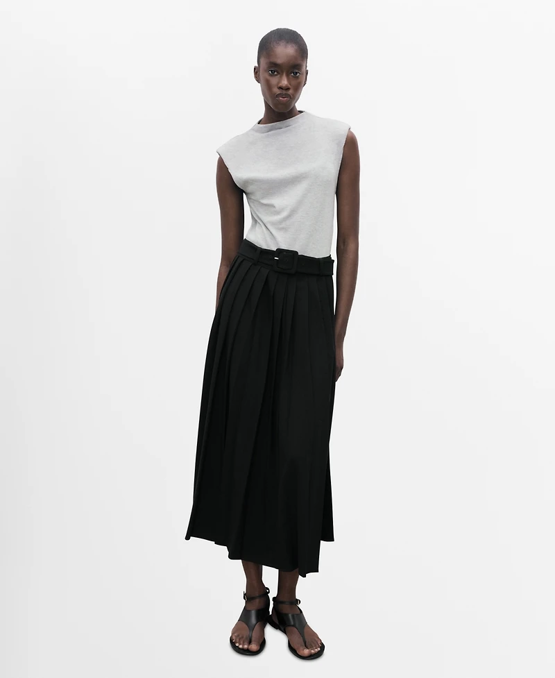 Mango Women's Contrasting Belt Dress