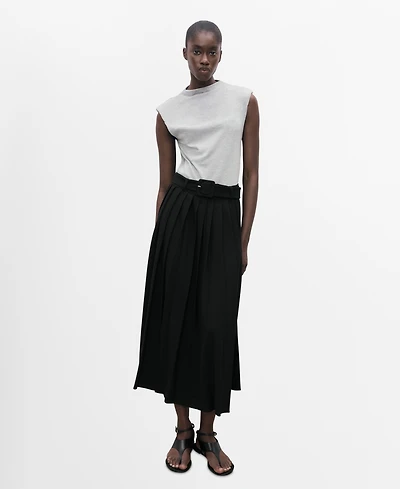 Mango Women's Contrasting Belt Dress