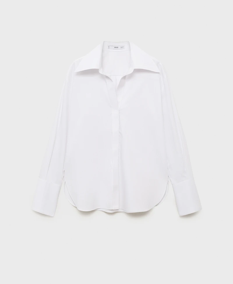 Mango Women's Lapels Cotton-Blend Shirt