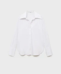 Mango Women's Lapels Cotton-Blend Shirt