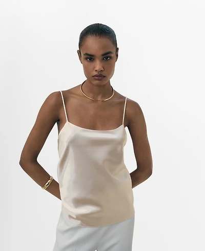 Mango Women's Straps Satin Top