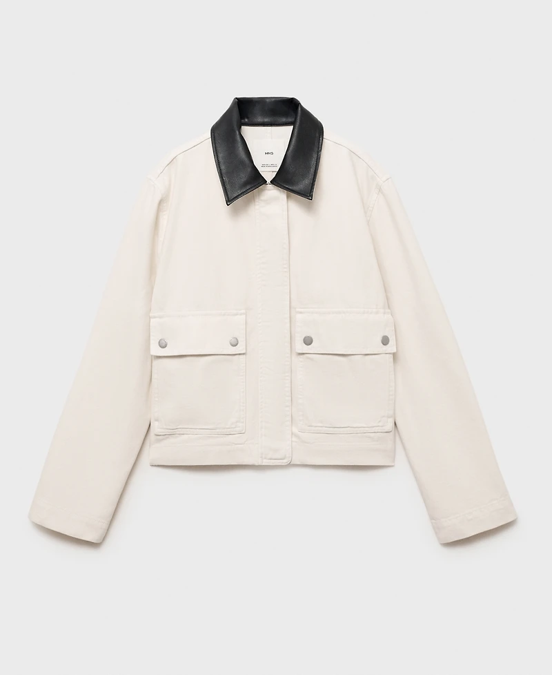 Mango Women's Contrasting Collar Denim Jacket