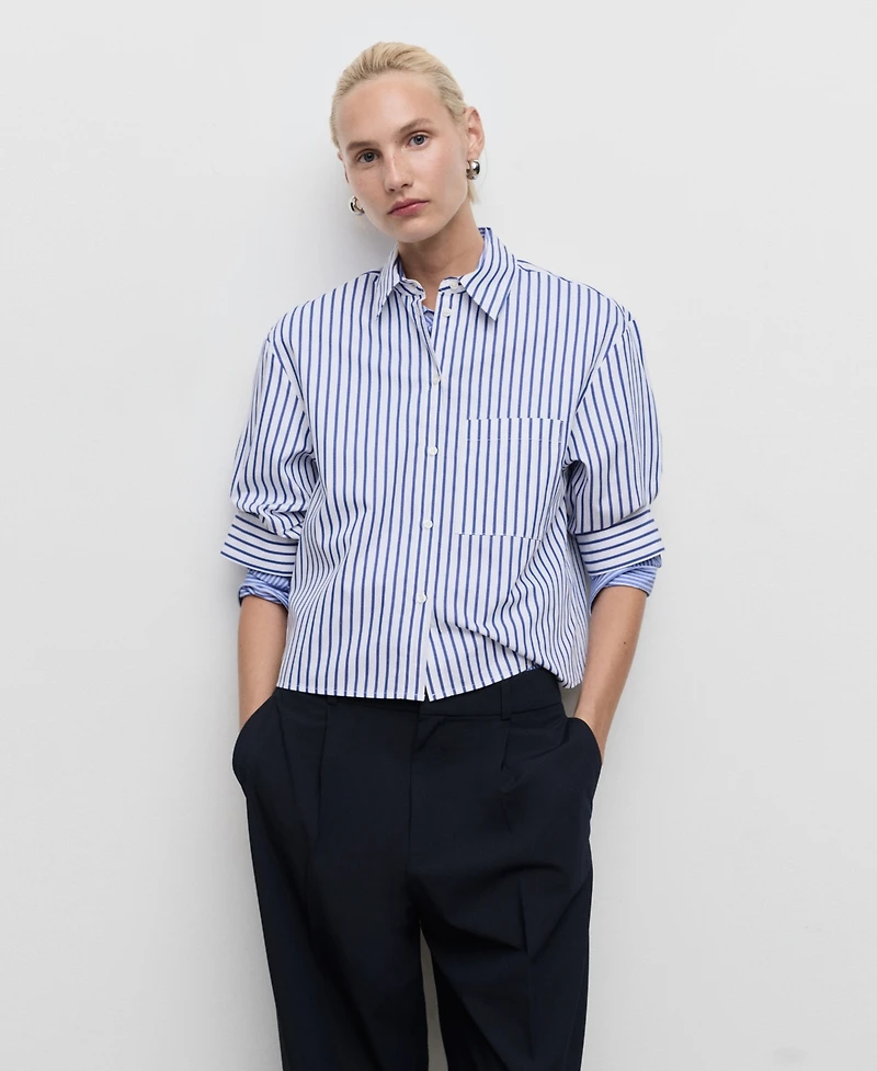 Mango Women's Low-Rise Wide-Leg Pants