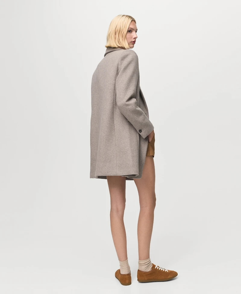 Mango Women's Double-Breasted Wool Coat