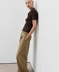Mango Women's Belted Paper bag Pants